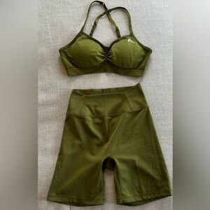 Oner Active Olive Sports Bra and Shorts Set